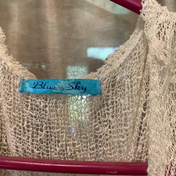 Y2K Women’s Medium Sheer White Crochet Fairy Resort wear Cover Up Whimsy Friends - Picture 2 of 2